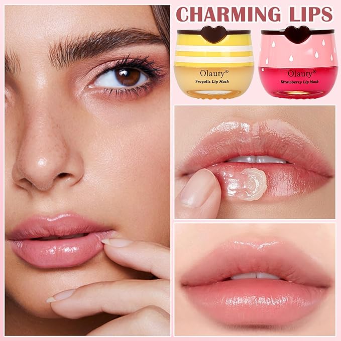 3PCS Bee Lip Balm Honey Pot, Lip Mask Skincare, Prevention Lip Dry Set - Image 2