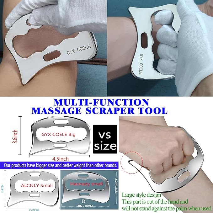 4 in 1 Stainless Steel Gua Sha Muscle Scraper Tool, Professional IASTM Physical - Image 4