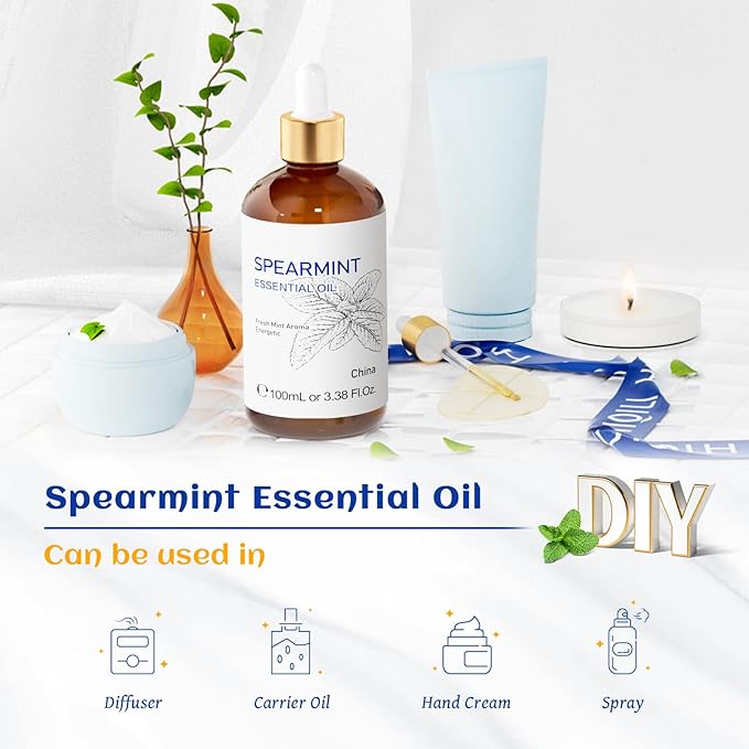 HIQILI 100ML Spearmint Oil for Skin Care, Can be Added to Lotions, Creams -100% - Image 5
