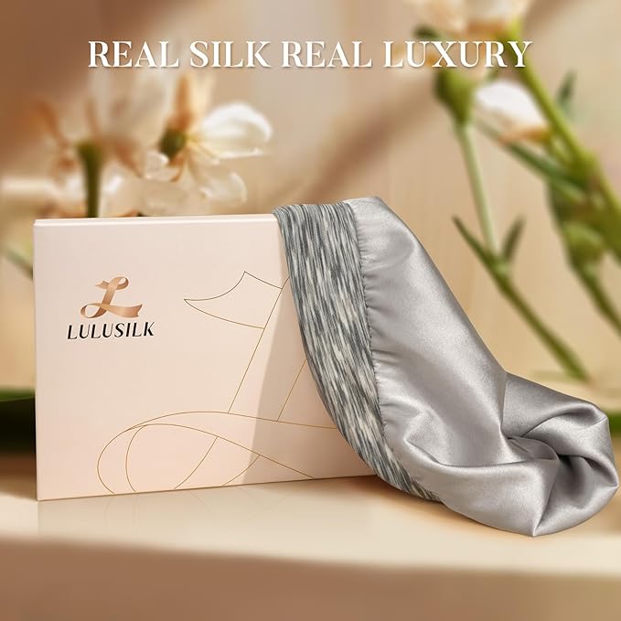 LULUSILK 100% Mulberry Silk Lined Sleep Cap, Adjustable Silk Hair Wrap - Image 7