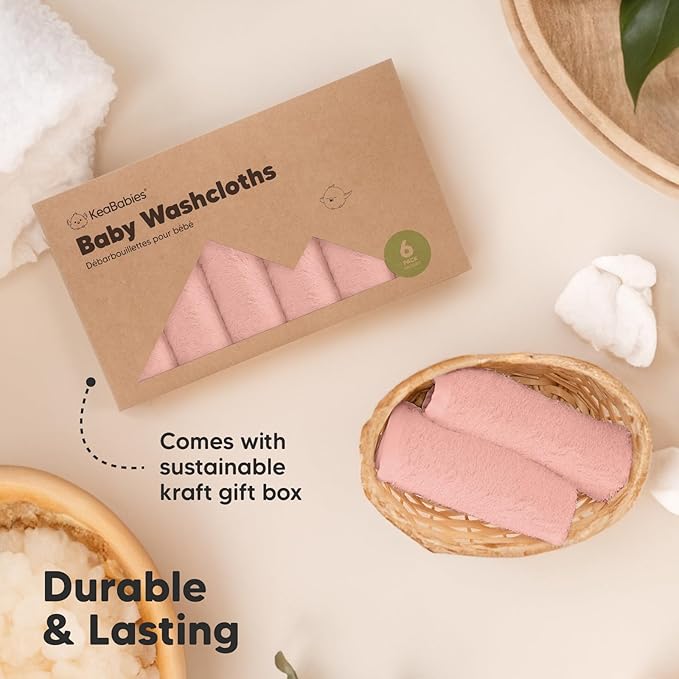 6-Pack Baby Washcloths – Soft Absorbent Viscose from Bamboo Washcloths - Image 7