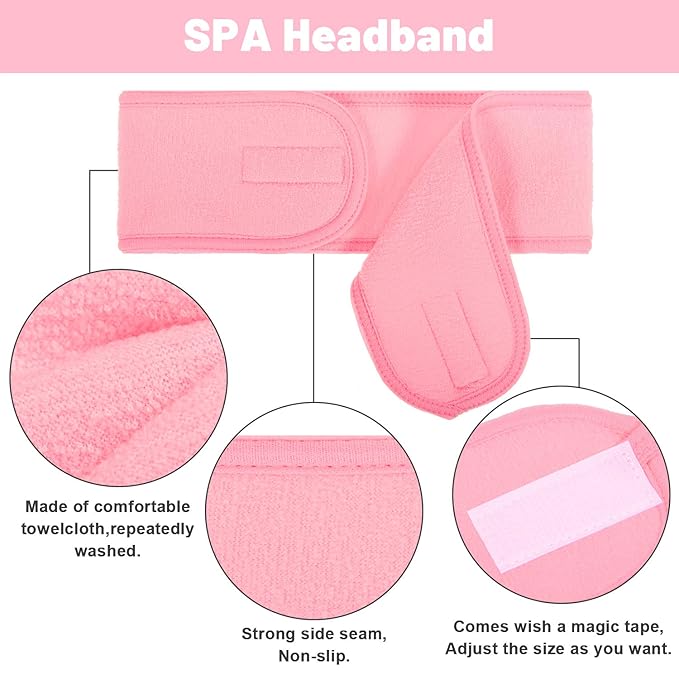 Whaline 4 PCS Spa Headband, Make up Hair Band, Stretch Terry Cloth Headband - Image 3