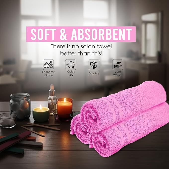 Hand Towels Pink Economy Towels Salon Towels - Image 7