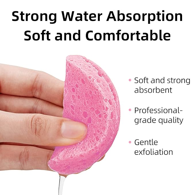 120-Count Compressed Facial Sponges|Kickleen 100% Natural Cellulose Cosmetic - Image 5