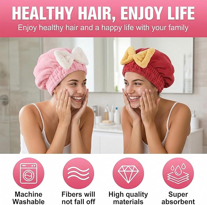 Microfiber Hair Towel Wrap for Women, Anti-Frizz Plopping Towel for Curly and - Image 5