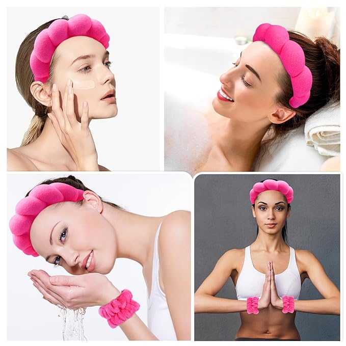 Zkptops Spa Headband for Women Sponge Makeup Skincare Headband Washing Face - Image 4