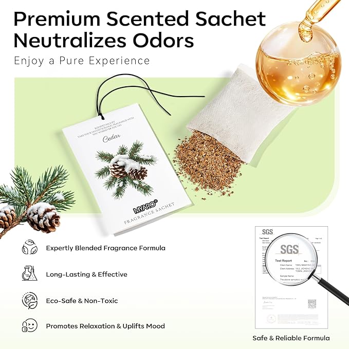 MYARO 12 Pack Cedarwood Scented Sachets - Image 5