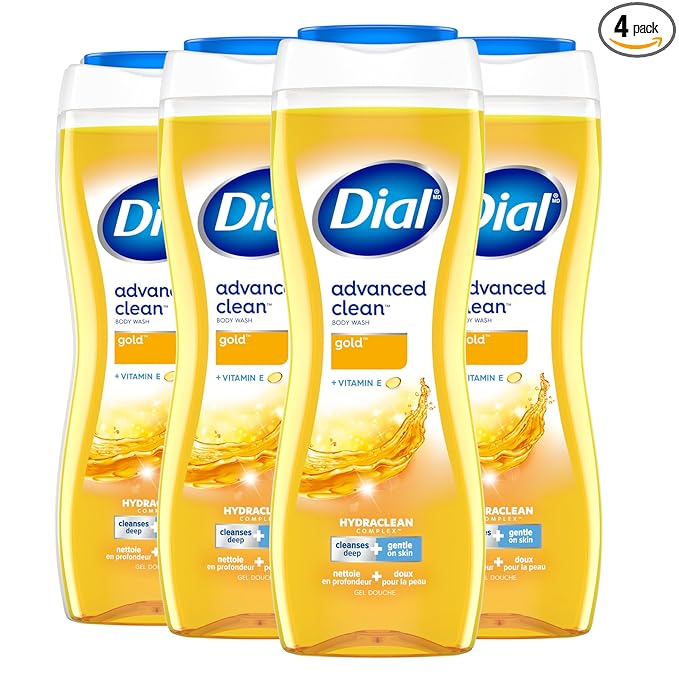 Dial Body Wash, Advanced Clean Gold, 16 Fl Oz, Hydraclean Complex & Vitamin E by DialSoap