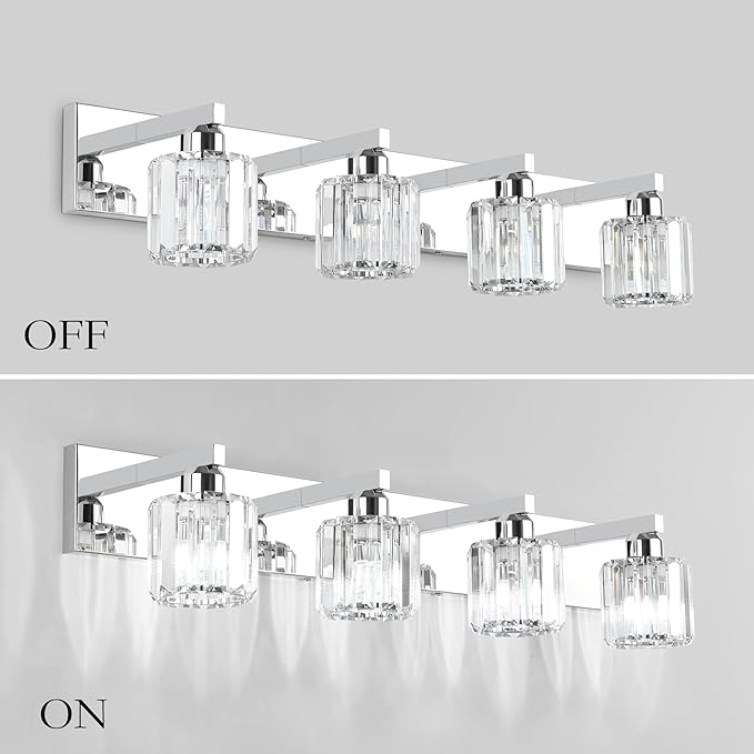 Aipsun Crystal Bathroom Vanity Light Modern Vanity Lighting Fixtures Crystal - Image 6