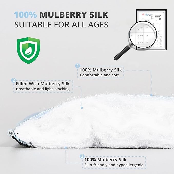 Silk Sleep Mask Eye Cover, 100% Real Natural Eye Mask - Image 4