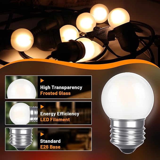 G40 1.5w Low Wattage Led Bulb Equivalent 15 Watt Standard E26 Base G14 Small - Image 3