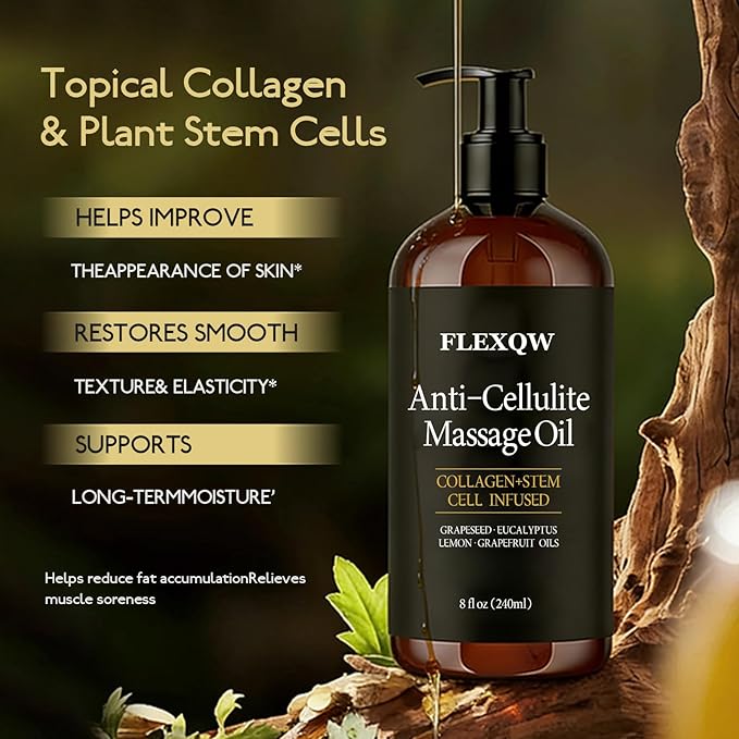 Anti Cellulite Massage Oil, Lymphatic Drainage Body Oil, Collagen Oil - Image 2