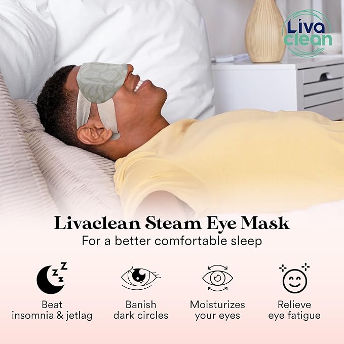 LivaClean 24 Steam Eye Mask for Dry Eyes, Dark Circles & Puffiness, Warm & Self - Image 7