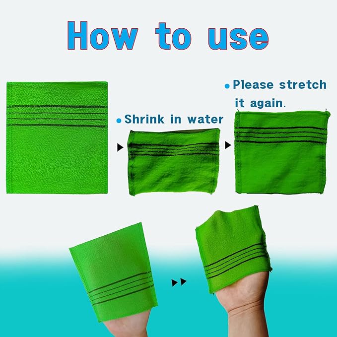 Korean Asian Exfoliating Bath Washcloth Mitt - Image 5