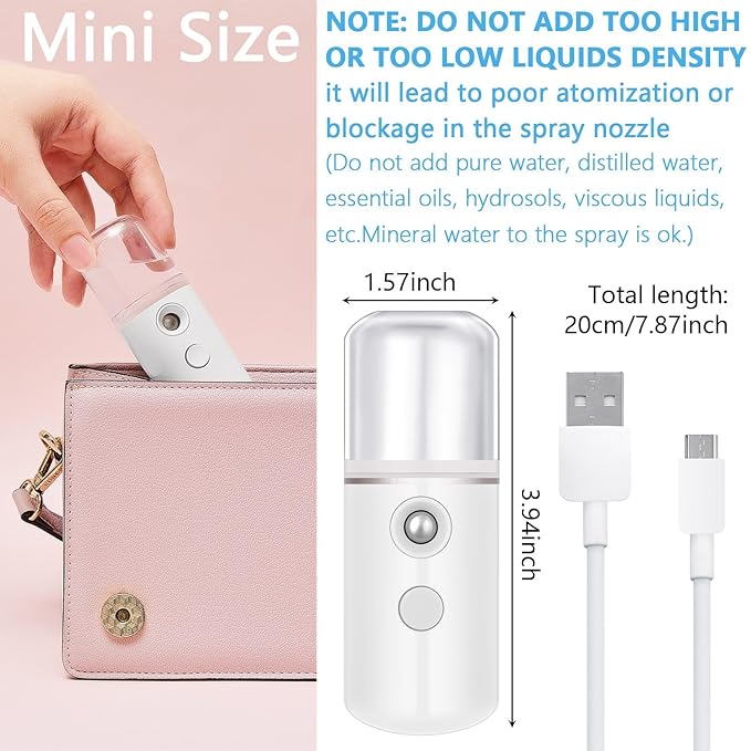 Mudder 8 Pieces Nano Facial Mister Face Sprayer Portable Handheld Humidifier - Image 2