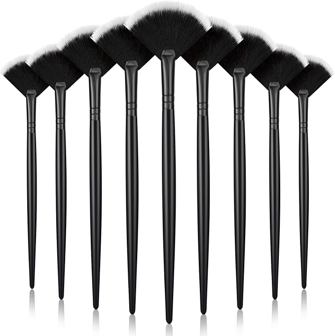 9 Pieces Facial Fan Mask Brushes, Soft Facial Applicator Brushes Tools by Maitys