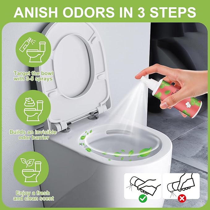 6 Pack Toilet Spray, 6-Scent Bathroom Spray, Freshener Deodorizer - Image 3