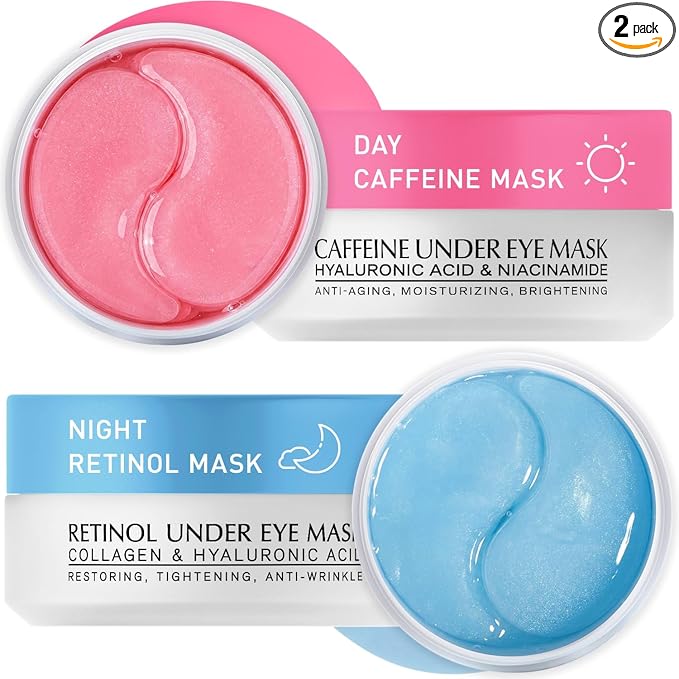Under Eye Patches Kit: 120 Pcs Retinol & Caffieine Gel Eye Mask by ENASKINNATURALS