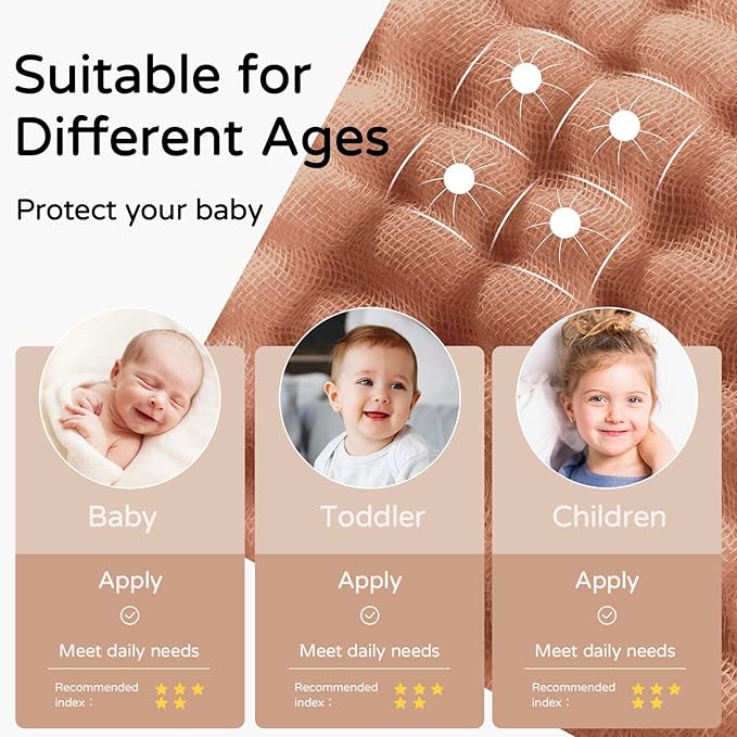 Yoofoss Hooded Baby Towels for Newborn 2 Pack 100% Muslin Organic Cotton Baby - Image 5