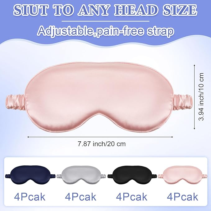 Cutecrop 12 Pcs Silk Sleep Masks Soft Satin Eye Masks - Image 2
