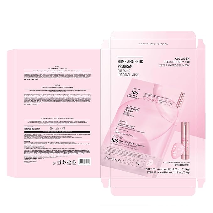 VT COSMETICS Collagen Reedle Shot 100 2-Step Hydrogel Mask, Firming & - Image 8