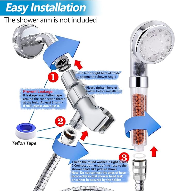 FASTRAS LED Shower Head with Handheld, Shower Head High Pressure Shower Head - Image 6