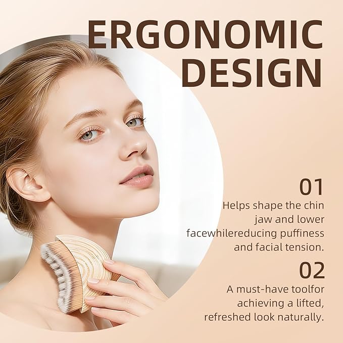 Stainless Steel Gua Sha & Lymphatic Contour Face Brush, Facial Brush - Image 5