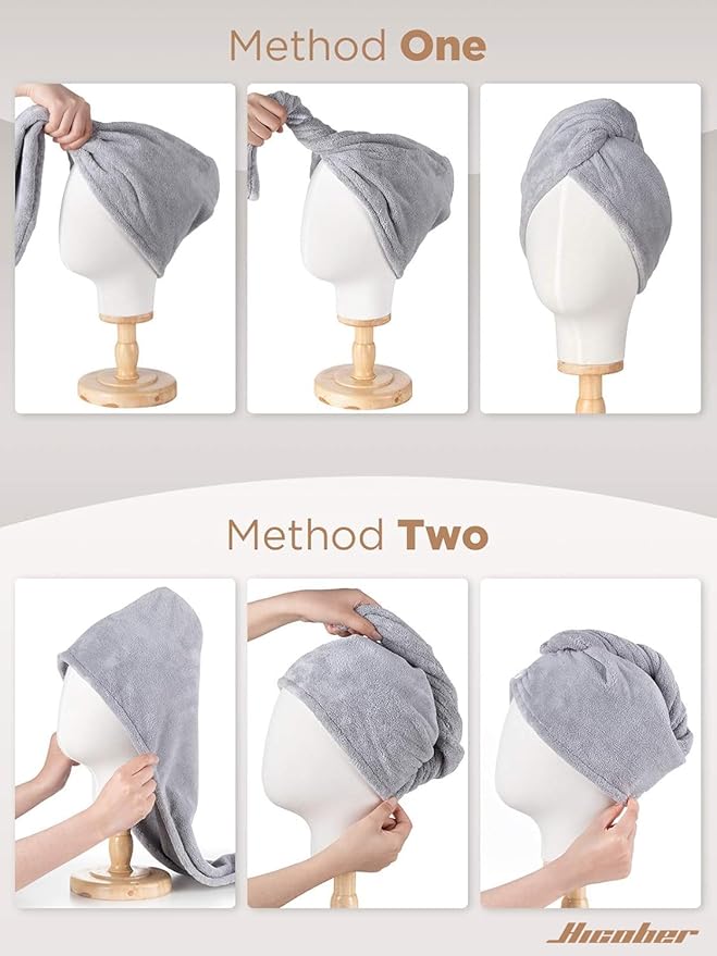 Hicober Microfiber Hair Towel, Drying Hair Wrap Towels - Image 7