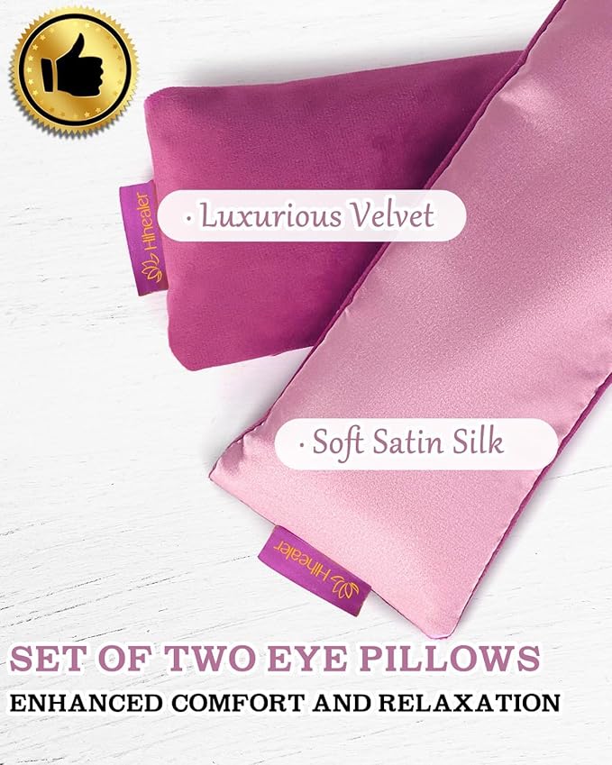 Weighted Eye Mask for Sleep, Meditation, Lavender Eye Pillow Heated for Headache - Image 2