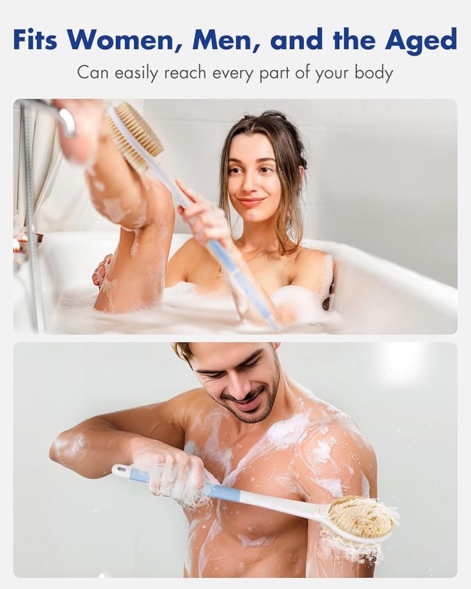 Back Scrubber Body Shower Brush: Anti Slip Long Handle Bath Brush - Image 8