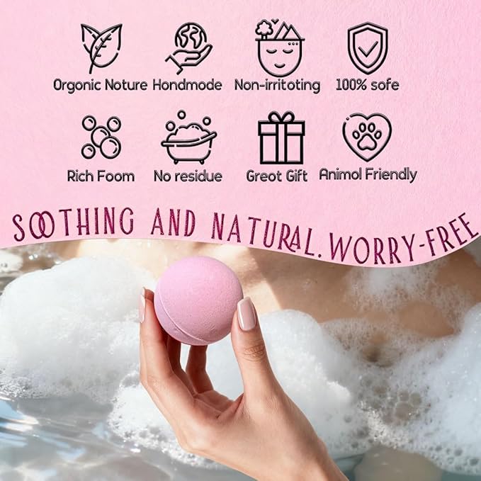 GETT Rose Bath Bombs 2 Pack, Individually Wrapped Bath Bomb Gift Set - Image 5