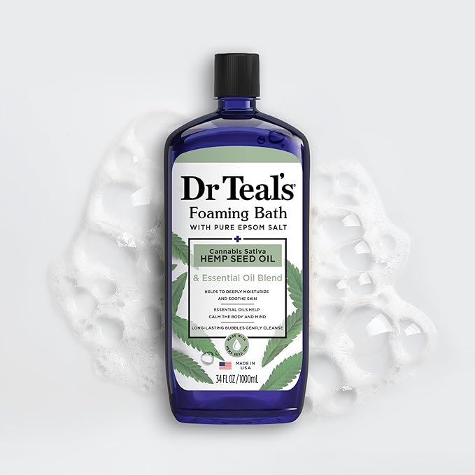 Dr Teal's Foaming Bath with Pure Epsom Salt, Cannabis Sativa Hemp Seed Oil - Image 5