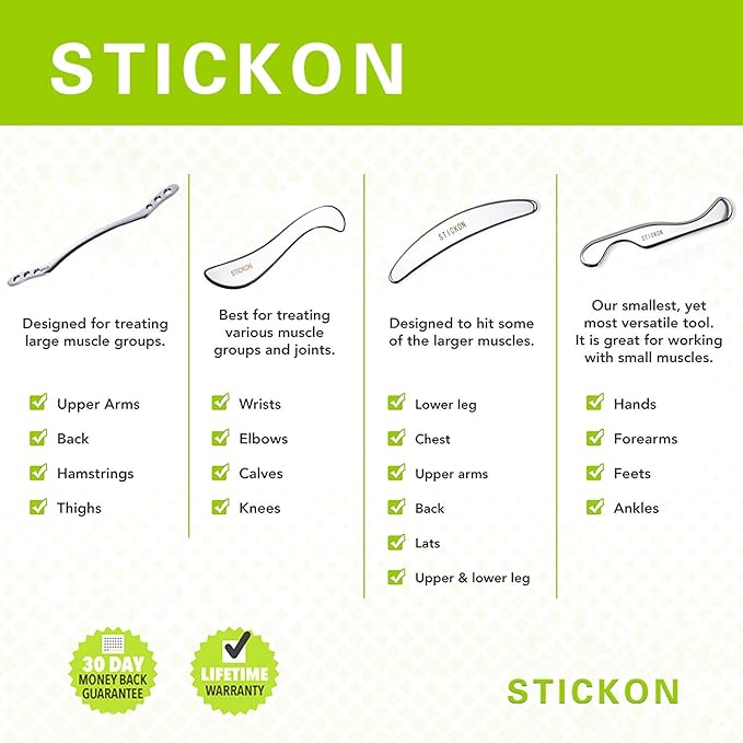 STICKON Stainless Steel Gua Sha Scraping Massage Tool Set IASTM Tools Great - Image 2