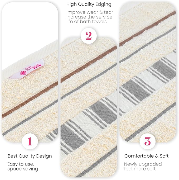 CASA COPENHAGEN X Line 6Pcs 100% Egyptian Cotton Large Designer Towels Gift - Image 6