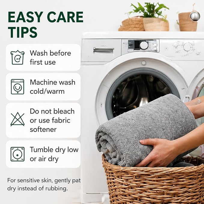 SEISSO 2 Pack Extra Large Bath Towels 63"x35", Bath Sheets - Image 7