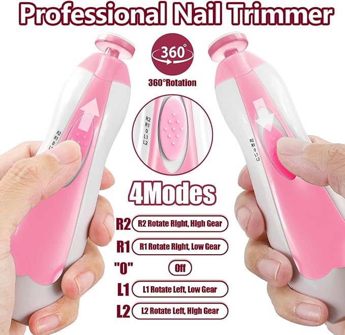 Qunlions life Baby Nail Trimmer Electric, 6 in 1 Rechargeable Baby Nail - Image 4