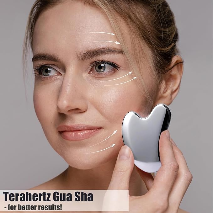 Terahertz Gua Sha & Roller Facial Tools, Face Roller and Gua Sha Set, Guasha - Image 3