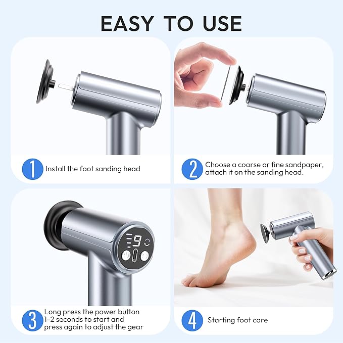 Electric Foot Callus Remover, 2-in-1 Rechargeable Portable Electric Foot File - Image 7