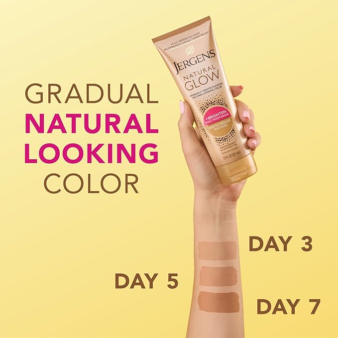 Jergens Natural Glow Self Tanner Body Lotion, Sunless Tanning, Fair to Medium - Image 3
