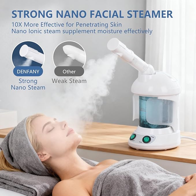 3 in 1 Facial Steamer, Hair Steamer, Air Humidifier Hot Mist Moisturizing - Image 4