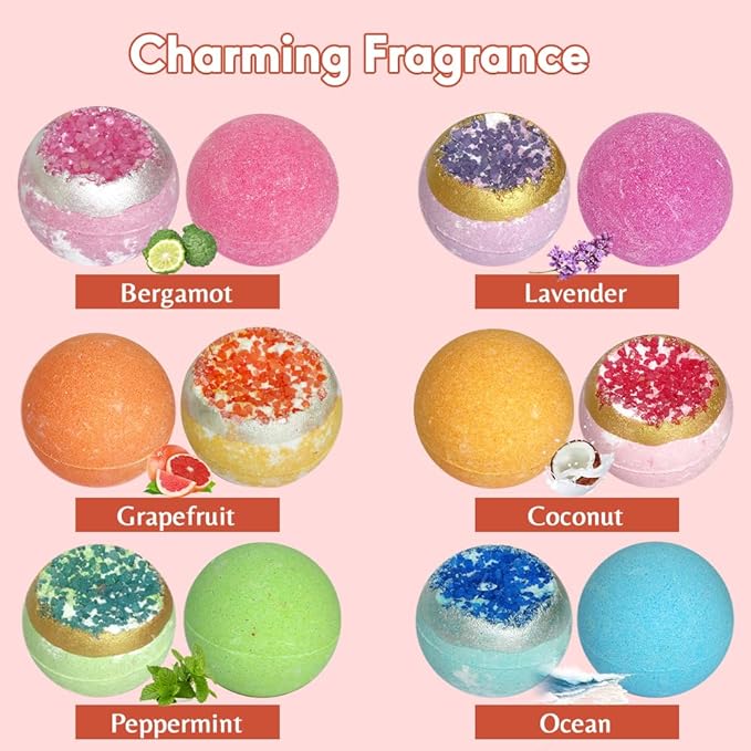 KAV Bath Bombs for Women — Natural Geode Bathbombs for Girls, Tweens | Set of - Image 2