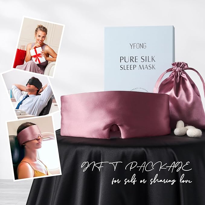 YFONG 100% Mulberry Silk Sleep Mask, Total Blackout Silk Eye Mask - Image 7