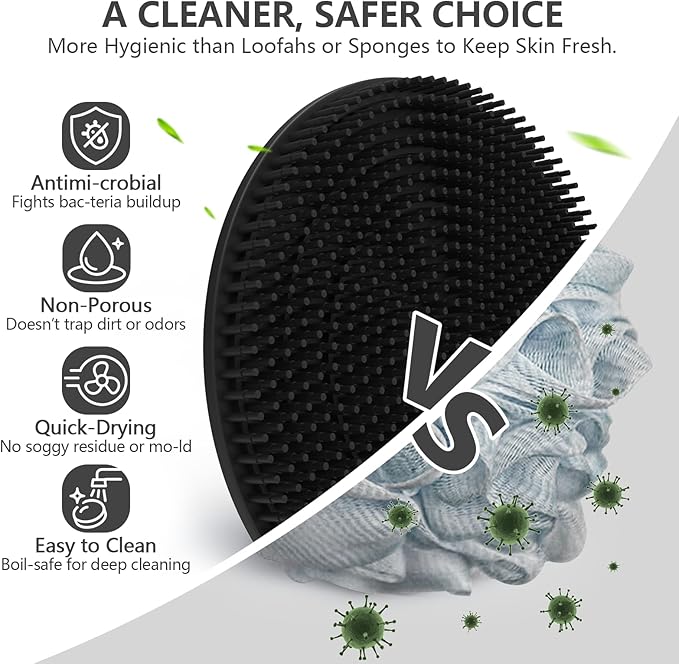 Silicone Body Scrubber with Scrub Net Set, BEAUTAIL 2 Pack - Image 6
