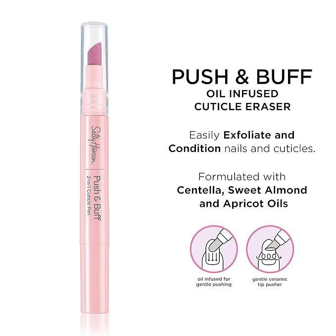 Sally Hansen Push & Buff 2-in-1 Cuticle Care Treatment Pen | Exfoliates - Image 3