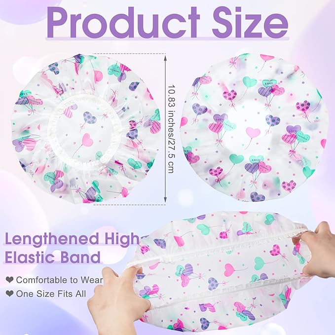 20 Pcs Reusable Plastic Shower Caps - Image 2