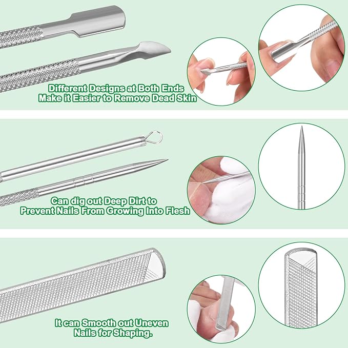 6-Pack Ingrown Toenail File and Lifters, Professional Surgical Stainless Steel - Image 5