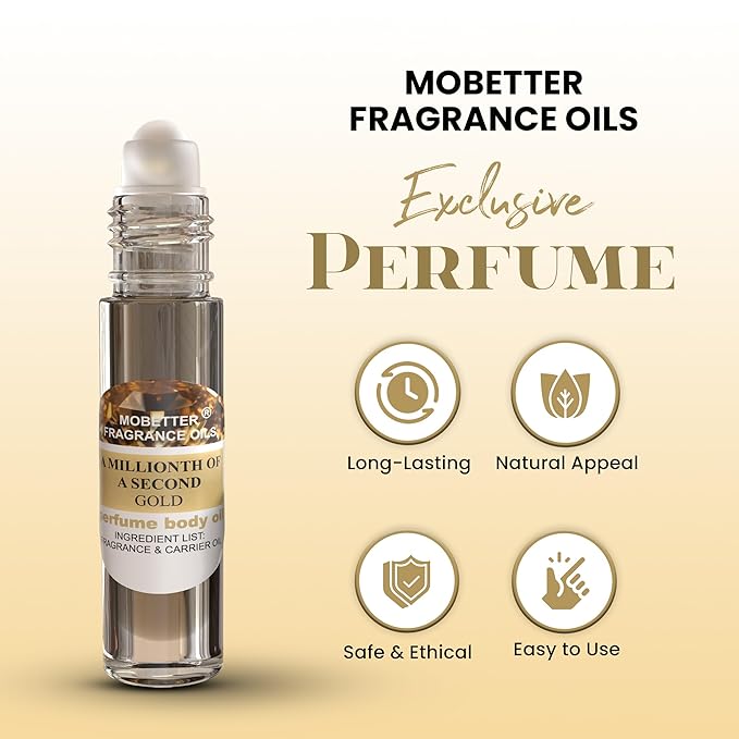 MOBETTER FRAGRANCE OILS A Millionth Of A Second Gold Perfume Women Body Oil - Image 3