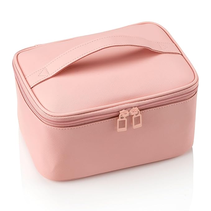 OCHEAL Pink Makeup Bag, Travel Makeup Organizer Bag, Large Capacity Cosmetic - Image 5
