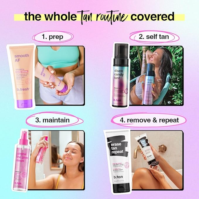 b.tan Large Candy Scented Self Tanner Mousse | Party Size Disco Candy Tan - Image 8