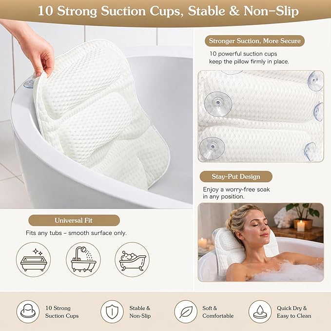 Luxury Bath Pillow for Tub, - Image 2